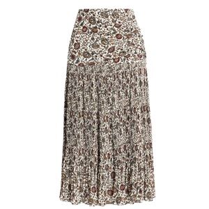 Veronica Beard Midi Skirt Levine Plisse’ Crepe De Chine Floral Print Size 0